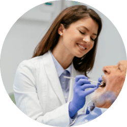 Dentist with patient